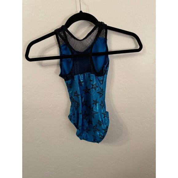 blue/black gymnasts suit size 10 with stars - Picture 2 of 3